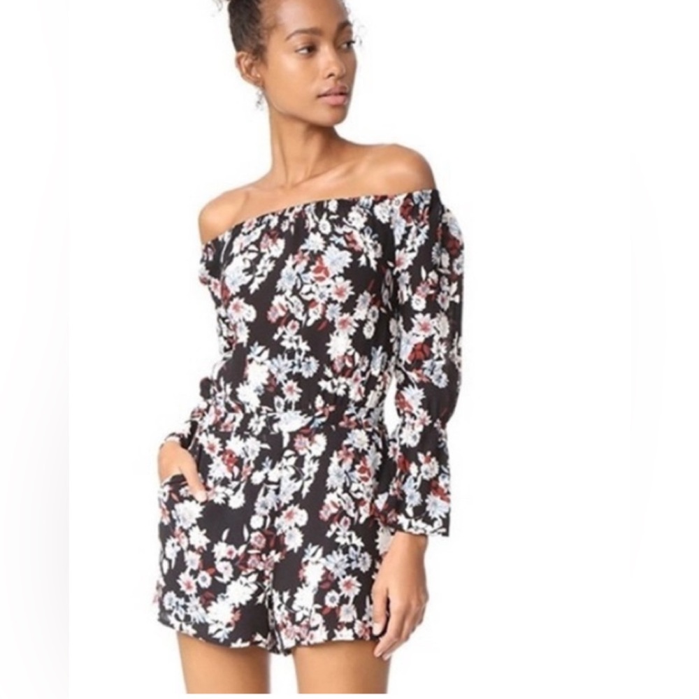 ANTHROPOLOGIE CUPCAKES & CASHMERE GIA FLORAL ROMPER LONG SLEEVES